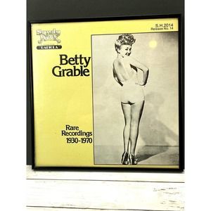 Hollywood Beauty BETTY GRABLE PIN UP Rare Recordings 1930-1970 Poster Framed